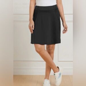 NWT Talbots Black Out and About Pull On Active Skort Size M